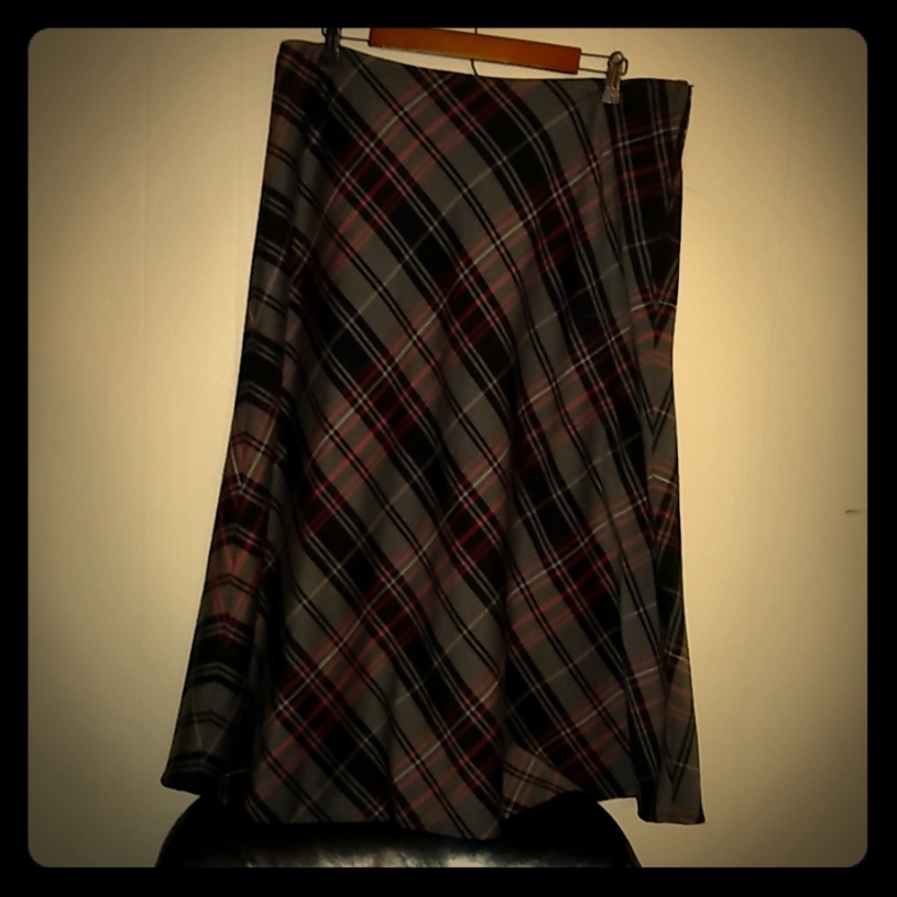 Plaid Ankle Length Skirt